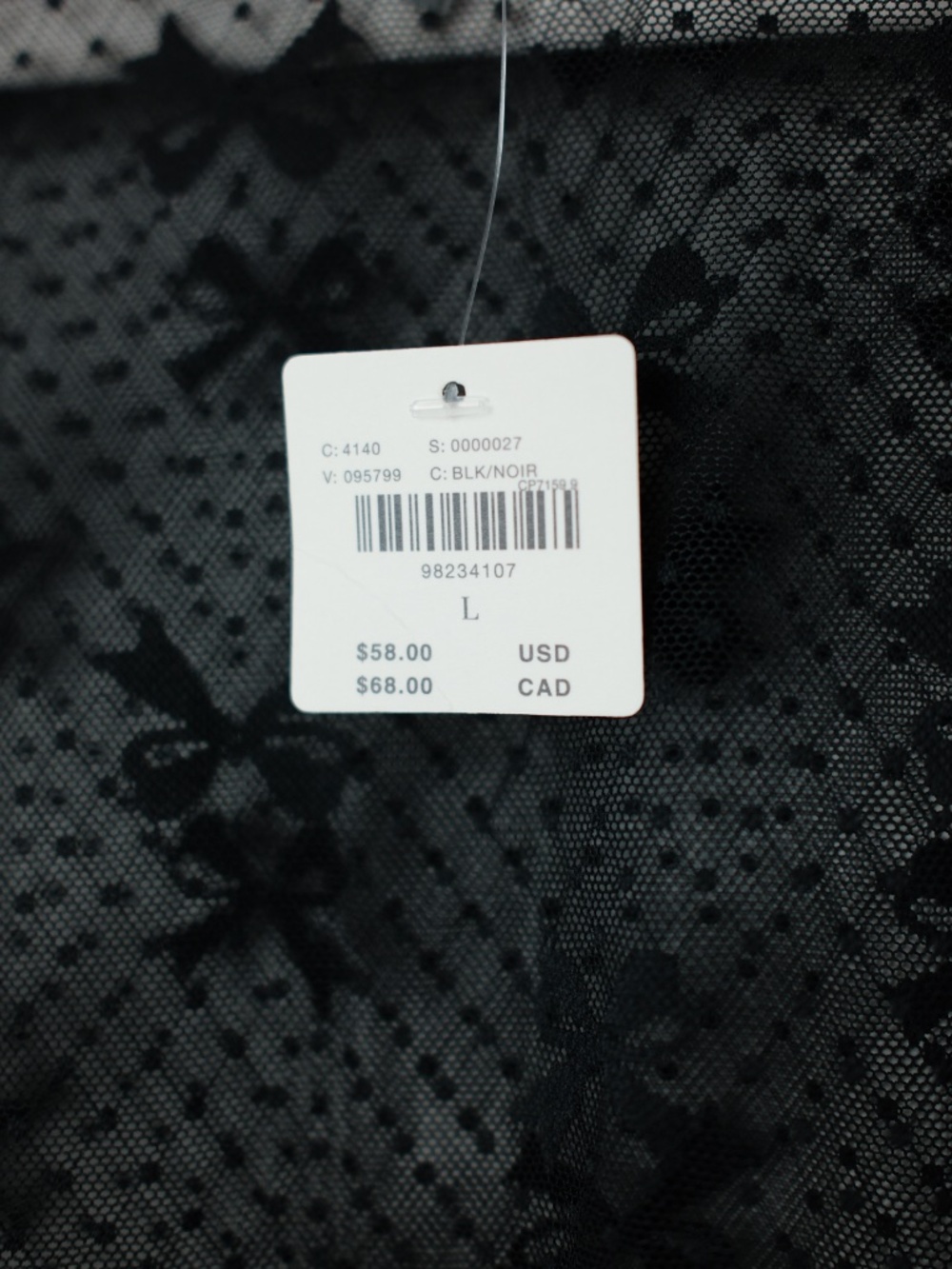Anthropologie Black Bow Flocked Mesh Sheer Long Sleeve Top Women's Large NWT - Picture 3 of 4